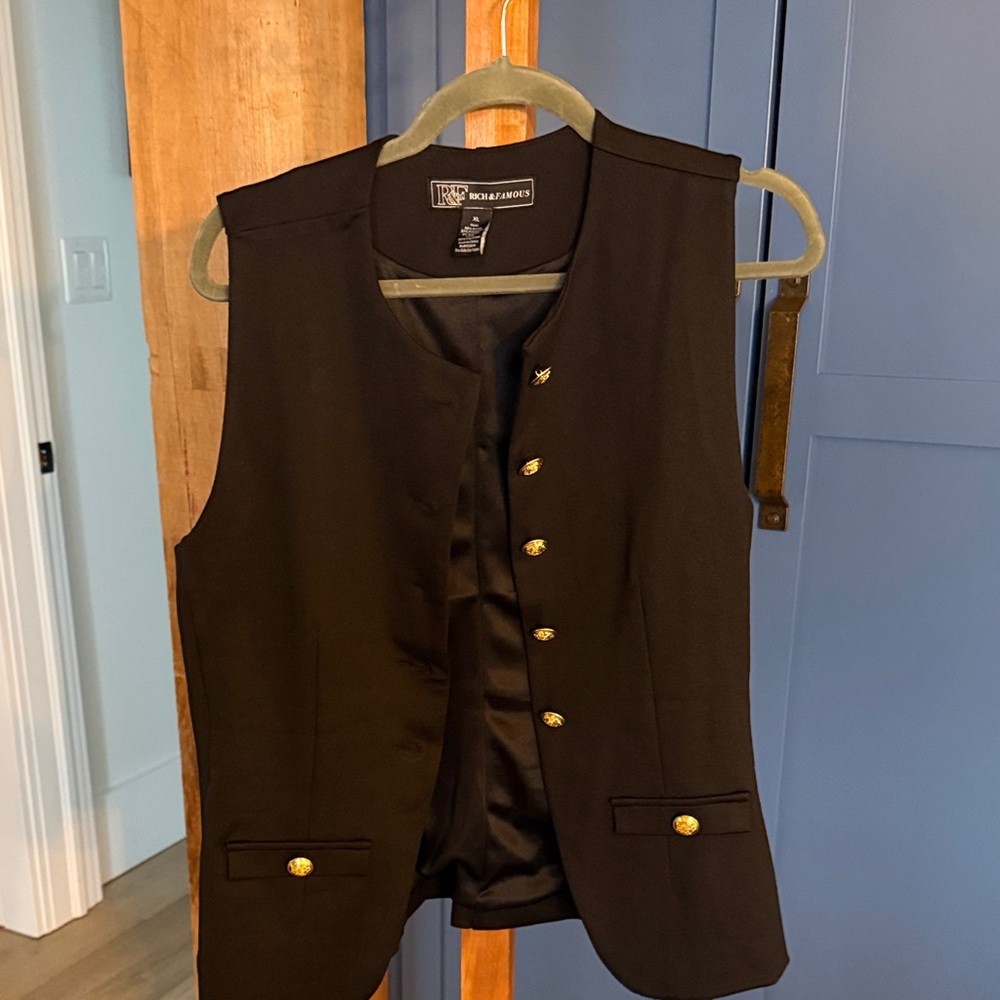 Black Gold-Button Vest